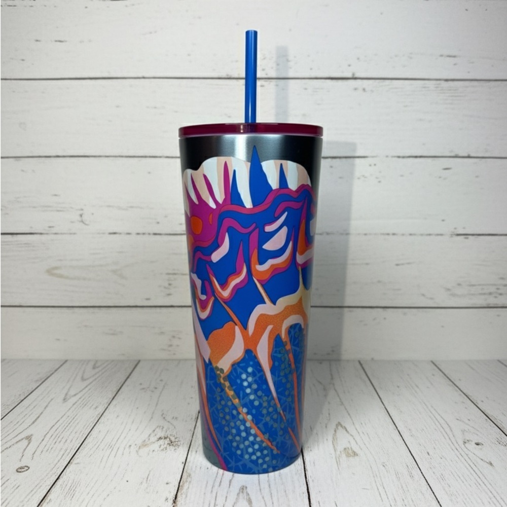 NWT Starbucks 2024 Summer Splash Butterfly 24oz Stainless Steel Venti Tumbler